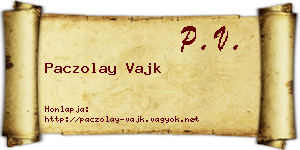 Paczolay Vajk névjegykártya